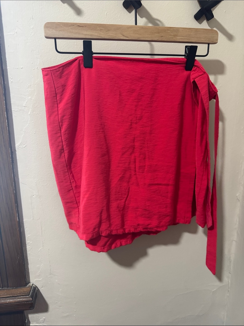LOFT Bright Pink Asymmetrical Wrap Skort with Side Tie